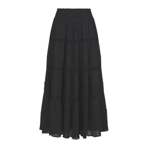 Neo Noir Svart Spetskjol Felicia S Voile Black, Dam