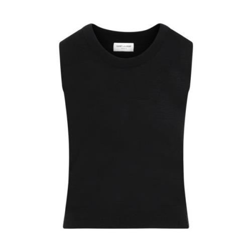 Saint Laurent Svart ulltanktopp Black, Dam