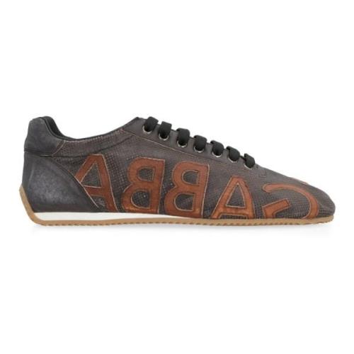 Dolce & Gabbana Läder lågtopp sneakers Brown, Herr