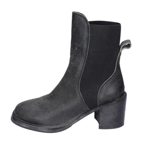 Moma Vintage Läder Ankelboots för Kvinnor Black, Dam