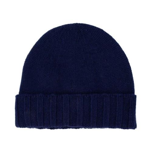 Drumohr Kashmir Grovstickad Beanie Mössa Blue, Herr