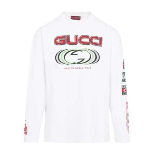 Gucci Vit Långärmad T-shirt White, Herr