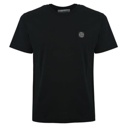 Stone Island Svart Bomull T-shirt Logo Hjärta Black, Herr