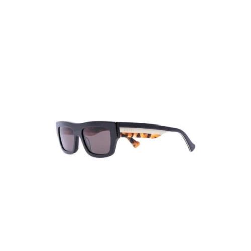 Gucci Square-Frame Logo Solglasögon Svart/Brun Black, Herr