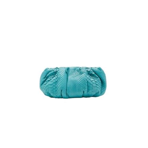 Biagini Mini Turkos Python Clutch Handväska Blue, Dam