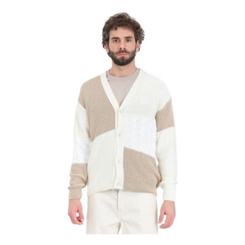 Garment Workshop Beige Kräm Colorblock Cardigan Multicolor, Herr