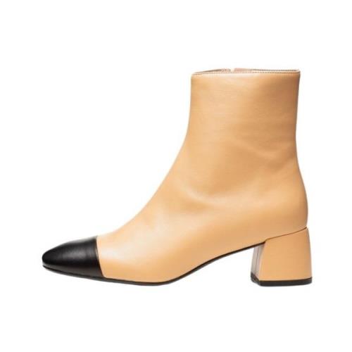 Poche Paris Ankelboots Beige, Dam