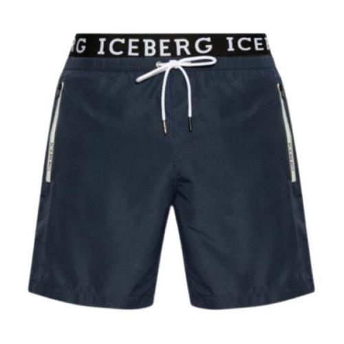 Iceberg Mäns Elastiska Kostym Blue, Herr