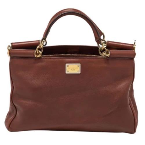 Dolce & Gabbana Pre-owned Pre-owned Laeder totevskor Brown, Dam