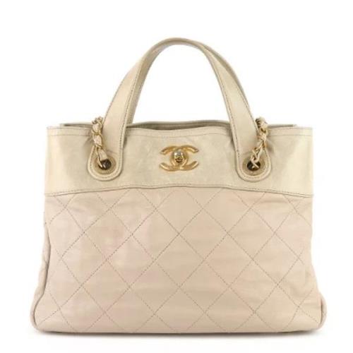 Chanel Vintage Pre-owned Laeder totevskor Beige, Dam