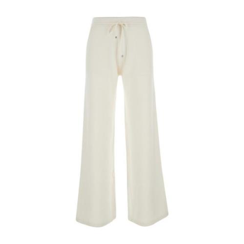 Eleventy Cashmere Joggers i Vit White, Dam