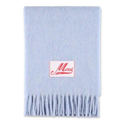 Marni Mjuk Mohair Scarf Blue, Dam