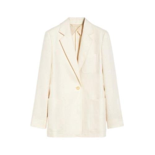 Max Mara Linneblazer med klassisk silhuett Beige, Dam