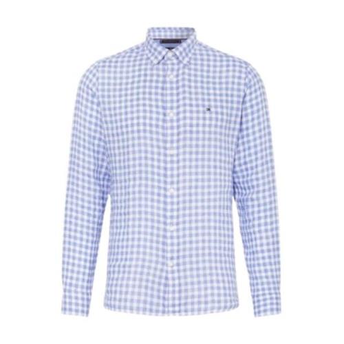 Tommy Hilfiger Linne Gingham Skjorta Blue, Herr