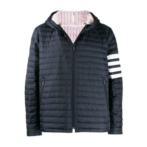 Thom Browne Blå dunjacka med 4-Bar stripe Blue, Herr