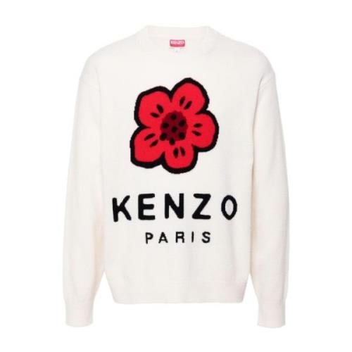 Kenzo Vit Blommotiv Ulltröja White, Herr