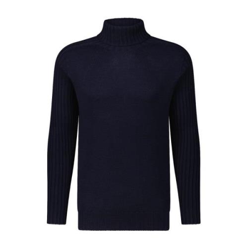 Gran Sasso Ull Turtleneck Tröja Modern Stil Blue, Herr