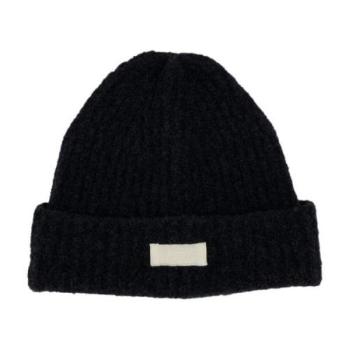 Autry Räfflad Ull Beanie Mössa Black, Herr