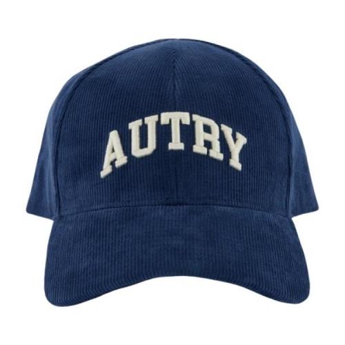 Autry Velvet Baseball Cap med Sytt Logo Blue, Herr