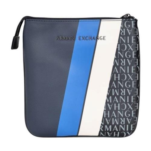 Armani Exchange Blå Herr Crossbody Väska Modern Design Multicolor, Her...