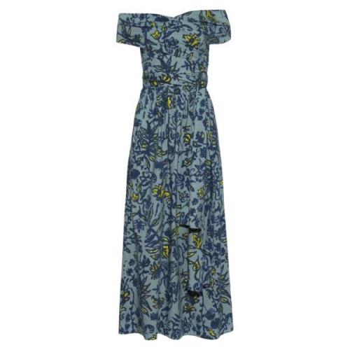 Altuzarra Off-Shoulder Maxi Dress in Stormcloud Shibori Blue, Dam