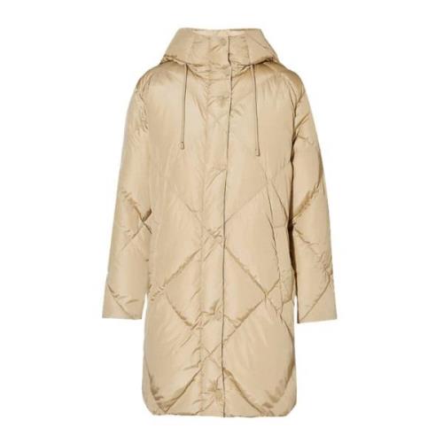 Max Mara Weekend Beige Vattentät Quiltad Dunjacka Beige, Dam