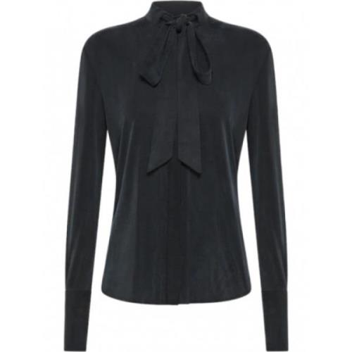 RRD Svart Cupro Blus med Avtagbar Slips Black, Dam