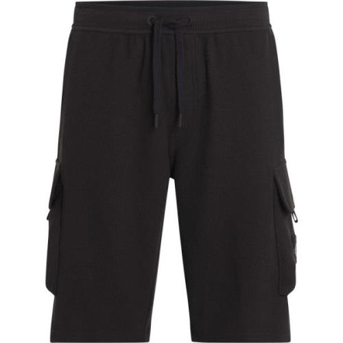 Calvin Klein Svarta Regenerativa Bomulls Cargo Shorts Black, Herr