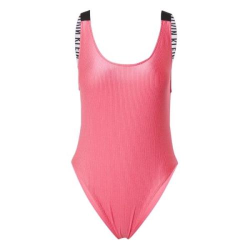 Calvin Klein Scoop Back One Piece Baddräkt Pink, Dam