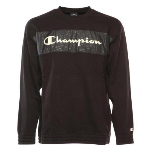 Champion Crewneck Sweatshirt Hoodie Black, Herr