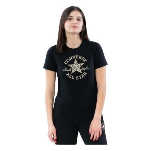 Converse Chuck Patch Leopard Infill TEE T-shirt Black, Dam