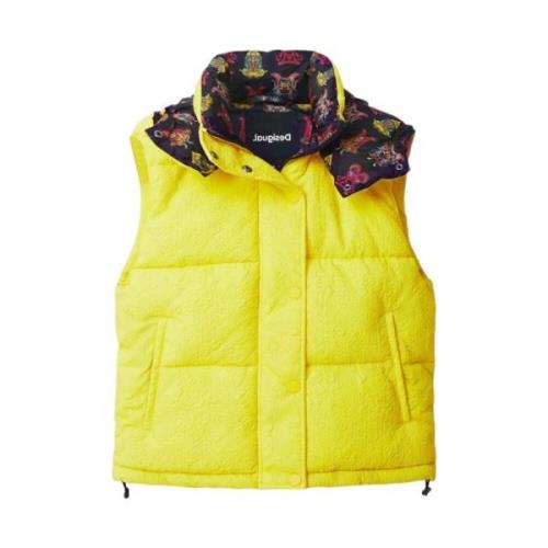 Desigual Stilfull Ärmelös Jacka Yellow, Dam