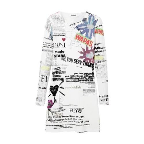 Desigual Kort Klänning White, Dam