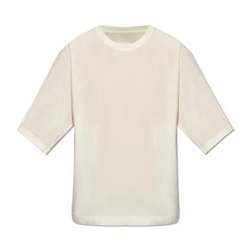 Issey Miyake Veckad T-shirt Beige, Herr