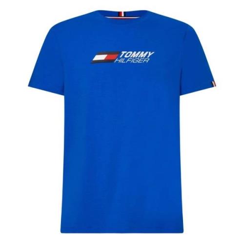 Tommy Hilfiger Essentials Big Logo S/S Tee Blue, Herr