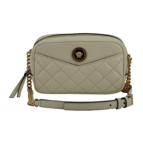 Versace Vit Lamm Crossbody Väska Beige, Dam