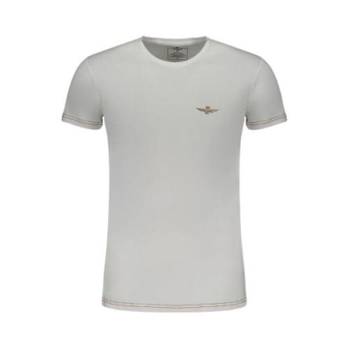 Aeronautica Militare Vit Bomull T-shirt med Print White, Herr