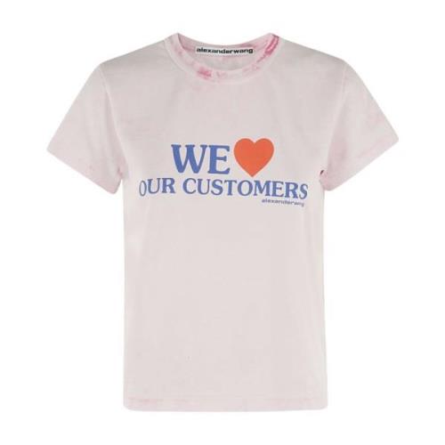 Alexander Wang Bleach Wash Shrunken Tee Pink, Dam