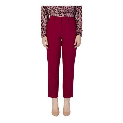 Vila Bordeaux Zip Byxor med Fickor Red, Dam