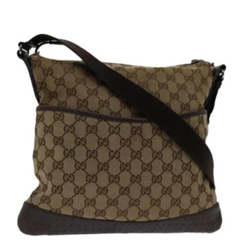 Gucci Vintage Pre-owned Canvas axelremsvskor Beige, Dam