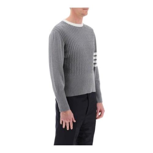 Thom Browne Round-neck Knitwear Gray, Herr