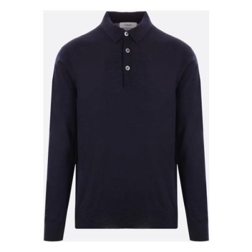 Lardini Blå Ull Polo Tröja Blue, Herr