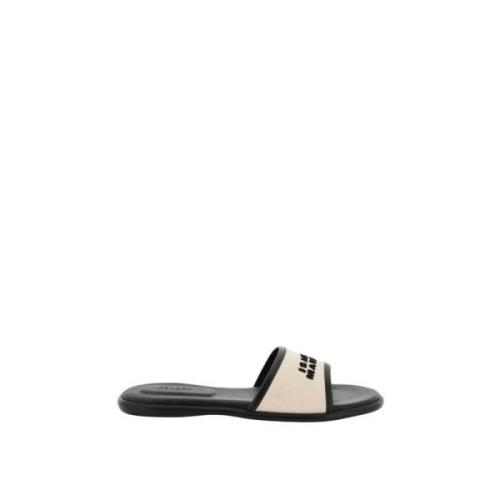 Isabel Marant Canvas och Läder Slides Beige, Dam