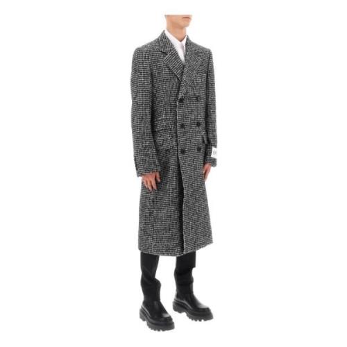 Dolce & Gabbana Houndstooth Wool Re-Edition Coat Gray, Herr