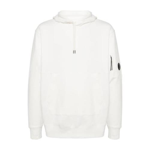 C.p. Company Vit Bomullsweater med Linsdetalj White, Herr