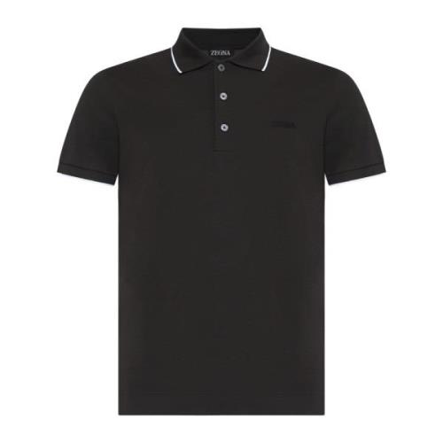 Ermenegildo Zegna Mörkbrun Polo Skjorta med Logo Brown, Herr