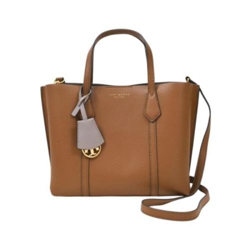 Tory Burch Brun Läder Liten Väska Perry Brown, Dam