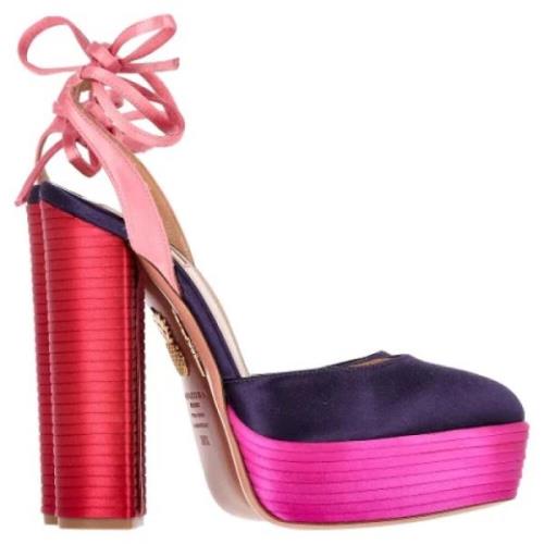 Aquazzura Pre-owned Pre-owned Tyg klackskor Pink, Dam