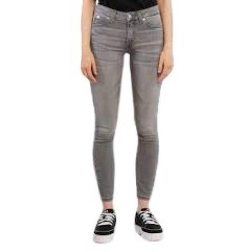 Calvin Klein Grå Cropped Skinny Jeans Gray, Dam