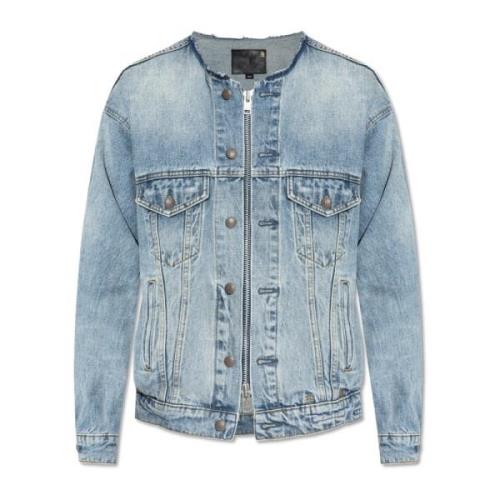 R13 Jeansjacka med vintageeffekt Blue, Dam